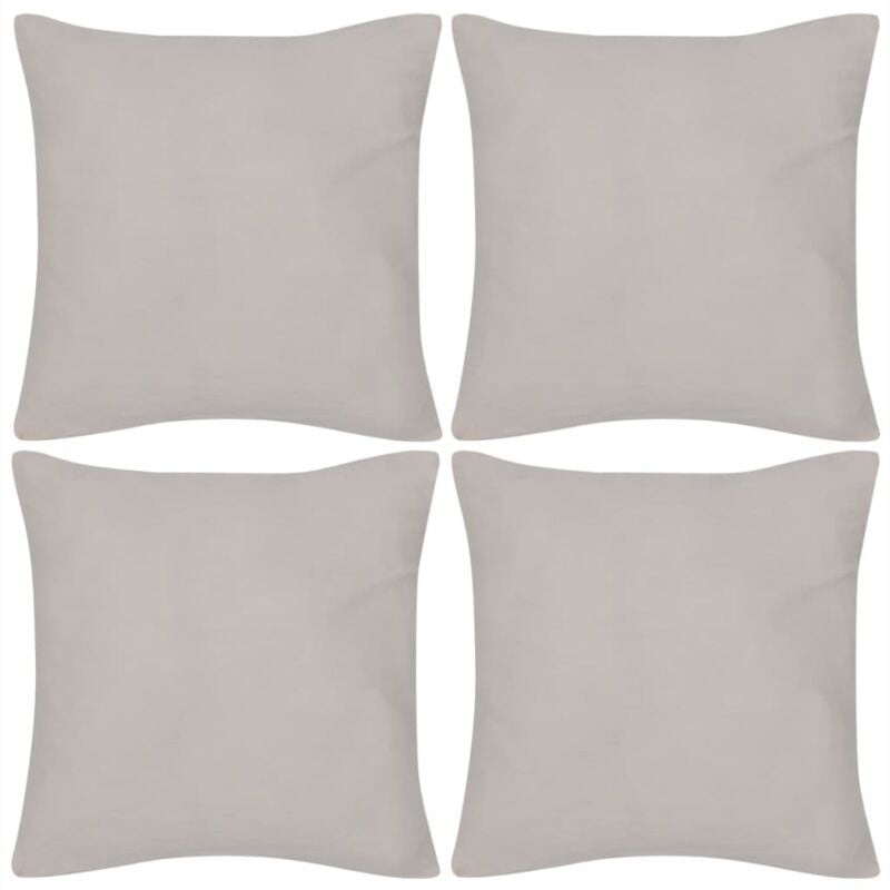 

vidaXL Fundas para Cojines 4 Unidades de Algodón Beige 50x50 cm - Beige