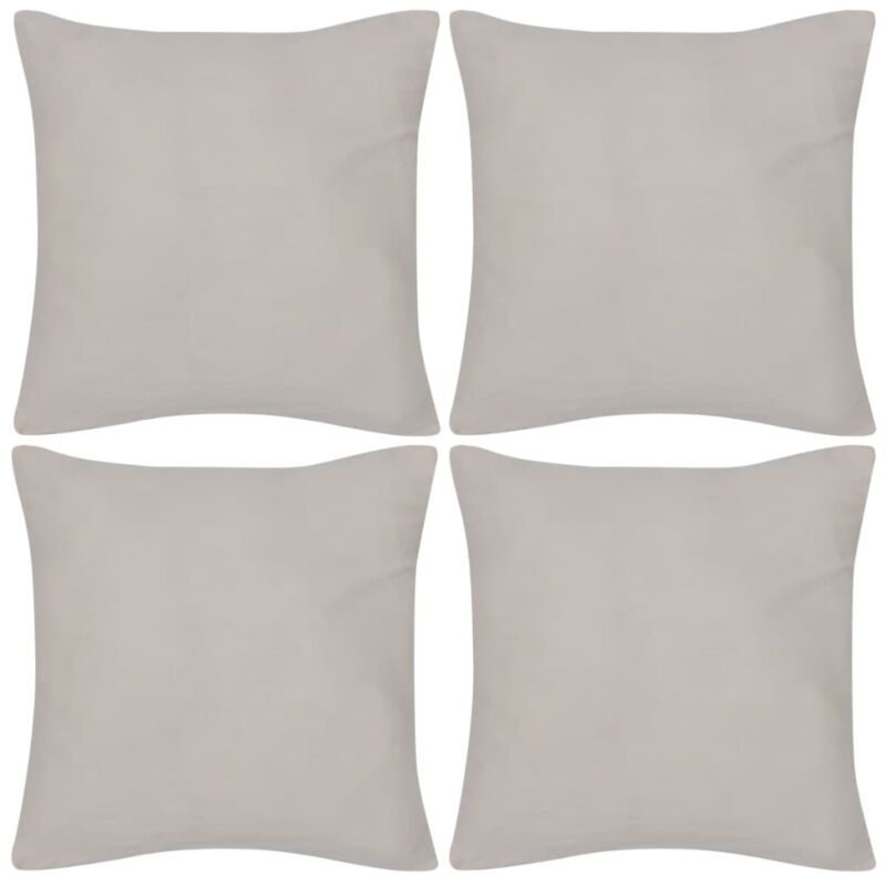 

vidaXL Fundas para Cojines 4 Unidades de Algodón Beige 80x80 cm - Beige