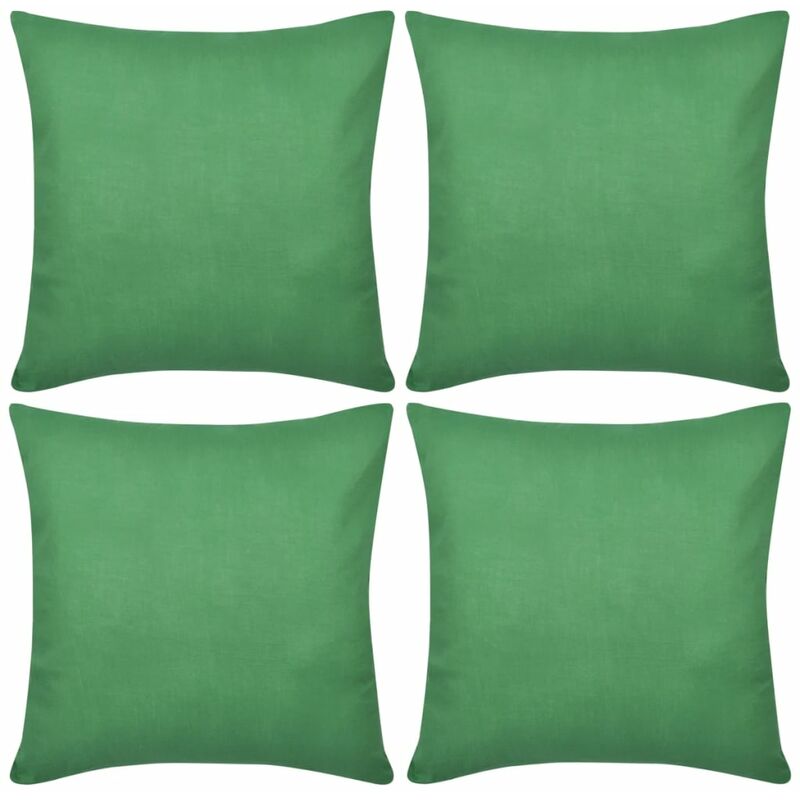 

vidaXL Fundas para Cojines 4 Unidades de Algodón Verdes 50x50 cm - Verde