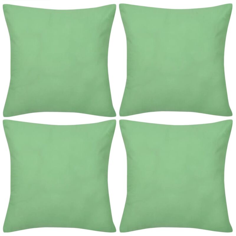 

vidaXL Fundas para Cojines 4 Unidades de Algodón Verde Manzana 40x40 cm - Verde