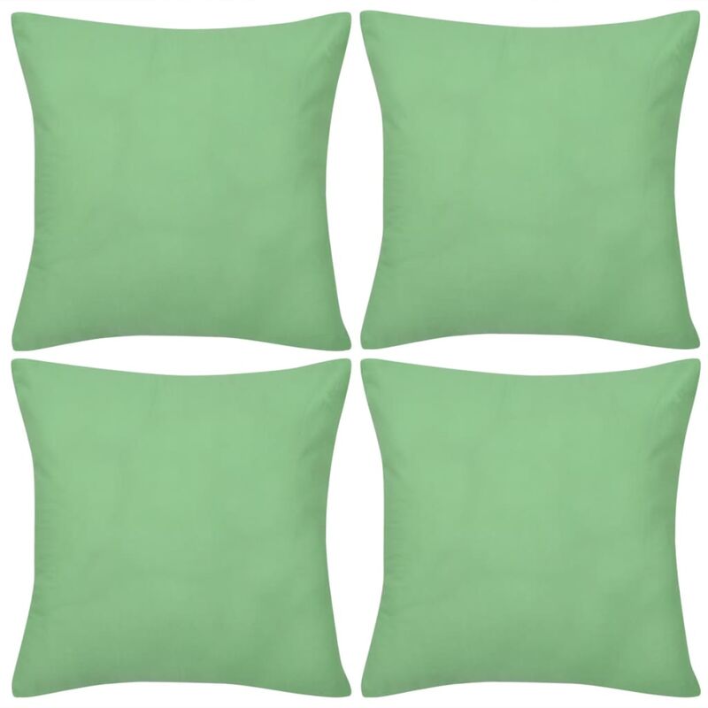 

vidaXL Fundas para Cojines 4 Unidades de Algodón Verde Manzana 50x50 cm - Verde