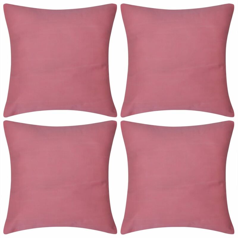 

vidaXL Fundas para Cojines 4 Unidades de Algodón Rosas 50x50 cm - Rosa