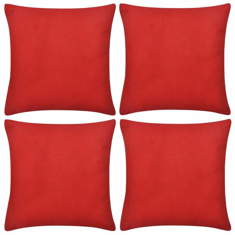 

4 fundas rojas para cojines de algodon, 80 x 80 cm