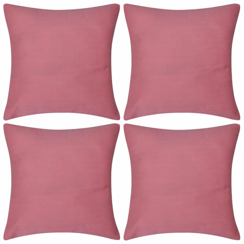 

4 fundas rosas para cojines de algodón, 40 x 40 cm