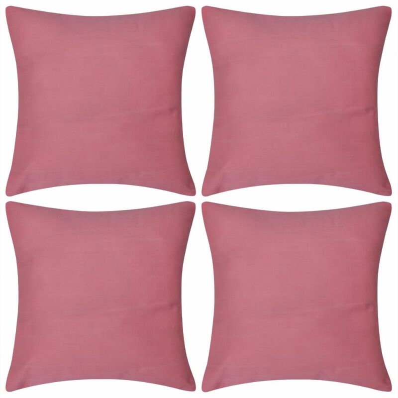 

4 fundas rosas para cojines de algodón, 80 x 80 cm