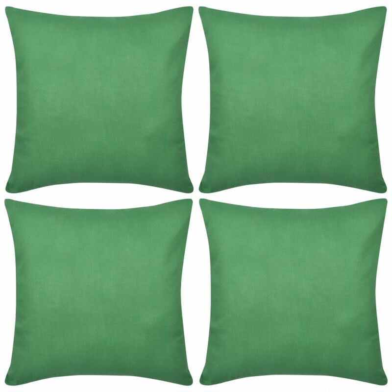 

4 fundas verdes para cojines de algodón, 40 x 40 cm - Verde