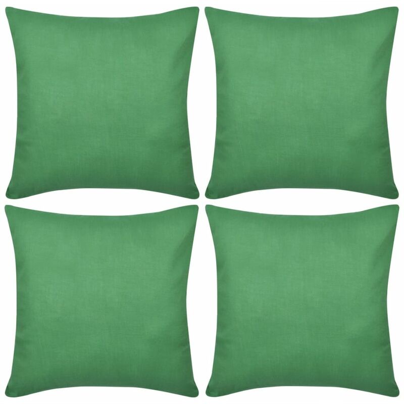 

4 fundas verdes para cojines de algodón, 80 x 80 cm - Rogal