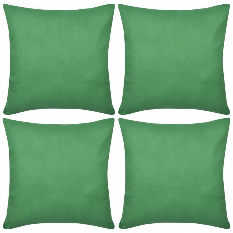 

4 fundas verdes para cojines de algodón, 40 x 40 cm