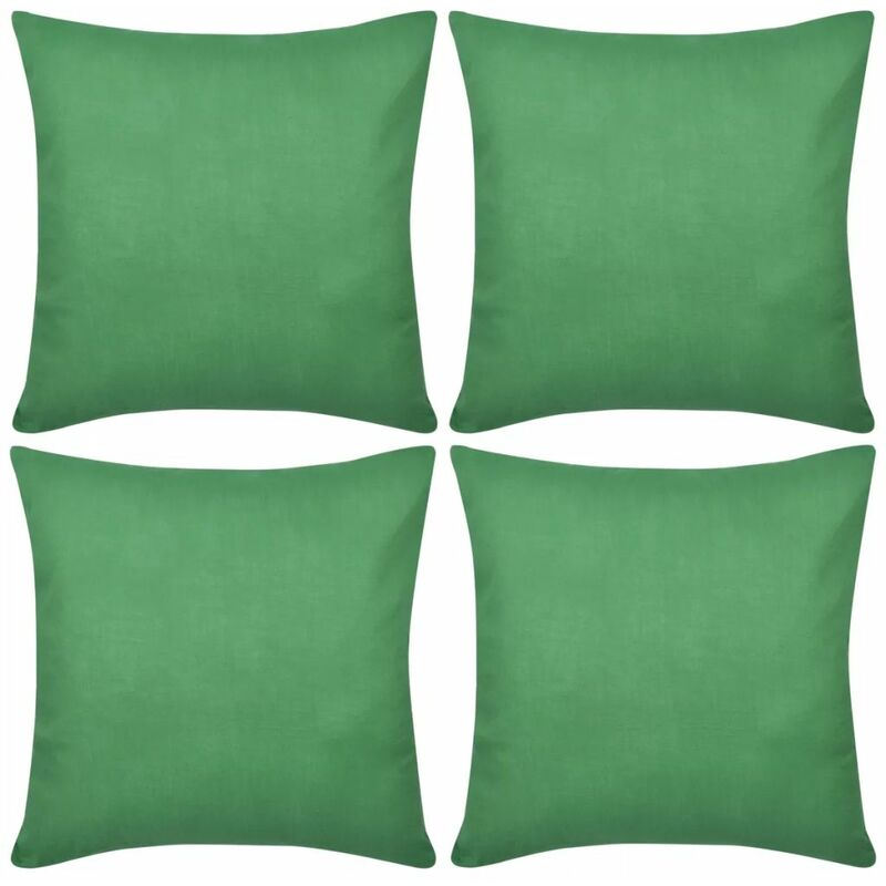 

4 fundas verdes para cojines de algodón, 50 x 50 cm