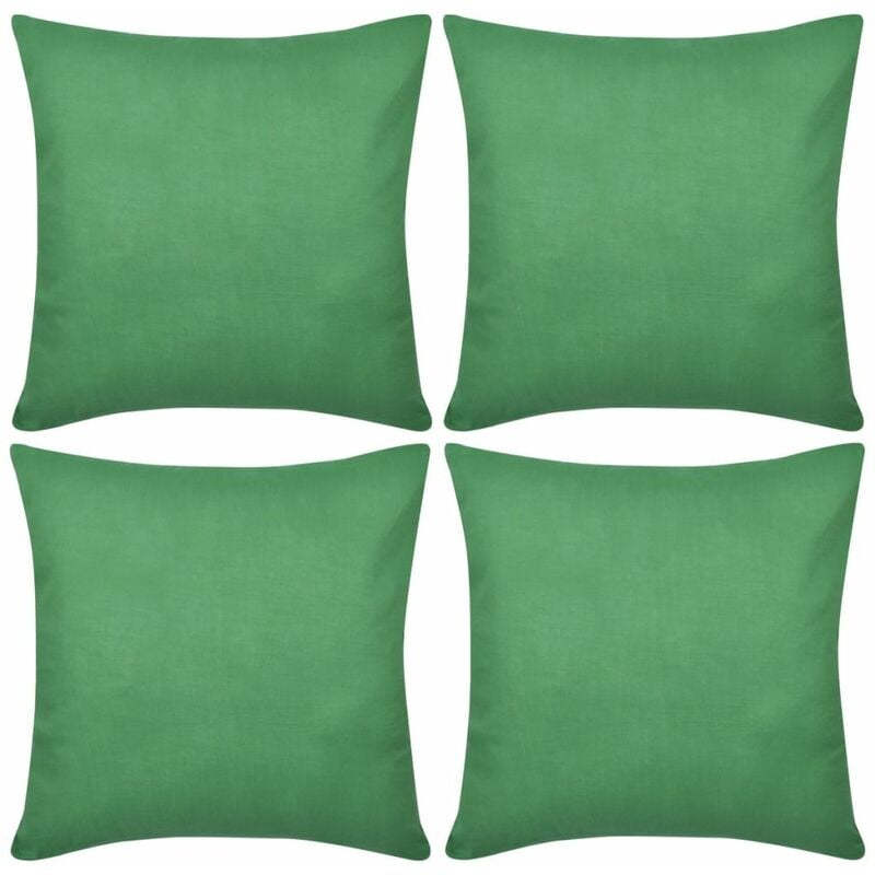 

4 fundas verdes para cojines de algodón, 80 x 80 cm
