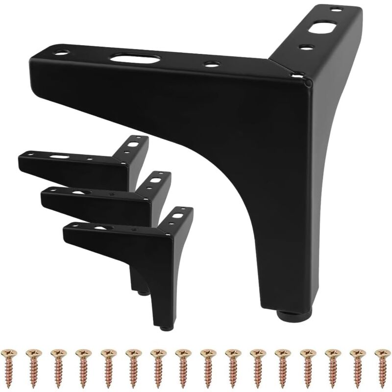 4 Furniture Legs, Sofa Legs, Metal Table Legs, Furniture Legs, with Easily Mountable Screws, Suitable for Sofas, TV Furniture, Coffee Tables,