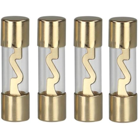 4 Fusibles AGU en verre dore 20A