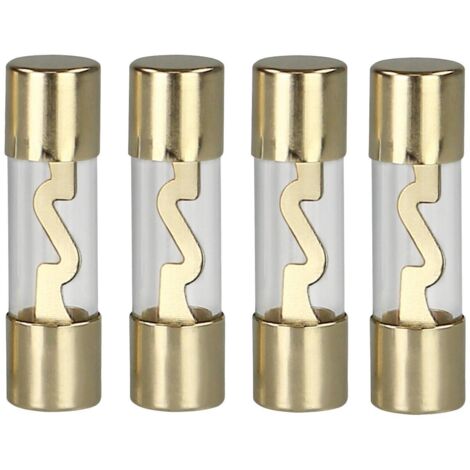 4 Fusibles AGU en verre dore 30A - 38mm