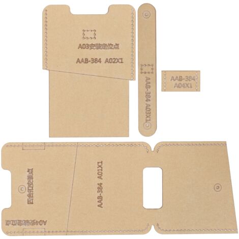 4 Gabarits en Acrylique pour Coque de Téléphone DIY, Motif Cuir et Portefeuille, Dessin et Moulage Créatif