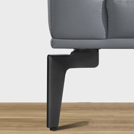 4 gambe metalliche per mobili, gambe di ricambio moderne per divano, tavolino da caffè, mobile TV, mobiletto da bagno con viti + protezioni per il pavimento + base antiscivolo silenziosa (14,5 cm, ner
