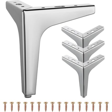 4 gambe per mobili in metallo, gambe per mobili triangolari da 4" e 10 cm per divani, tavolini, mobili TV e altre gambe per mobili