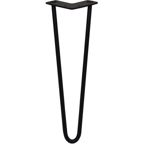 4 Gambe per Tavolo a Forcina SkiSki Legs 40,6cm Acciaio Nero 2 Rebbi 12mm