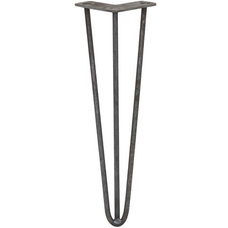 4 Gambe per Tavolo a Forcina SkiSki Legs 71cm Acciaio Naturale 3 Rebbi 10mm