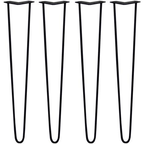 4 Gambe per Tavolo a Forcina SkiSki Legs 71cm Acciaio Nero 2 Rebbi 10mm