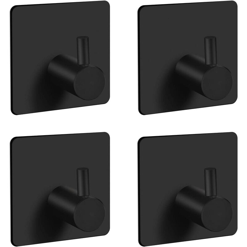 

4 ganchos de acero inoxidable autoadhesivos impermeables para montar en la pared toalleros para baño con cinta adhesiva adecuados para cocina de