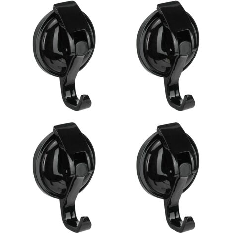 4 Ganci a Ventosa, Portata Max 10 kg, Ventose per Doccia Impermeabili senza Cuciture per Asciugamani Bagno, Cucina, Finestra (Nero)