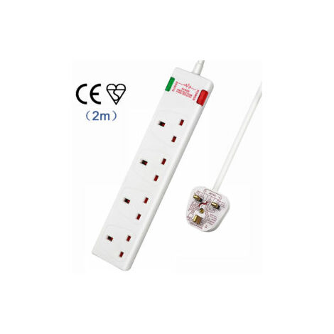 4 Gang Surge-Protected Extension Lead 2M, 13A