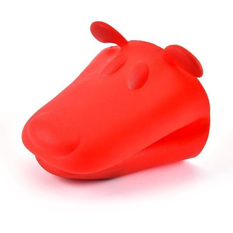 4 Gants De Cuisine, Silicone, Manique, Rsistant Chaleur, Motif: Chien Rouge