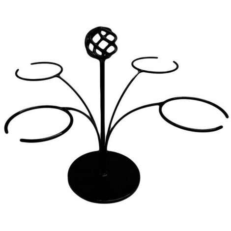 4 Glass Cocktail Tree Sundries - W35.6 x H31.7 cm - Black