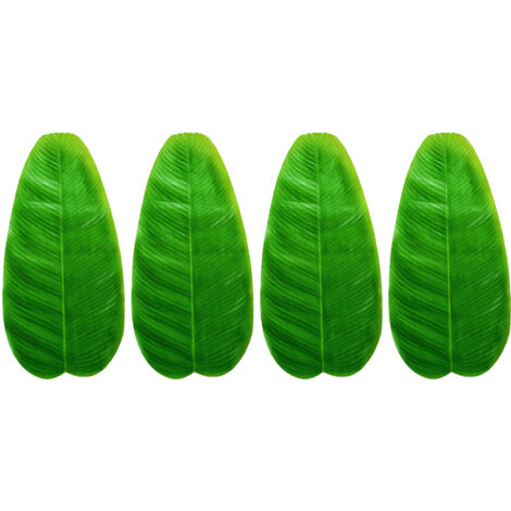 4 Grandes Feuilles de Bananier Artificielles Tropicales pour Décoration de Fête