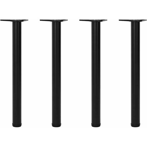 4 Height Adjustable Table Legs Black 710 mm vidaXL