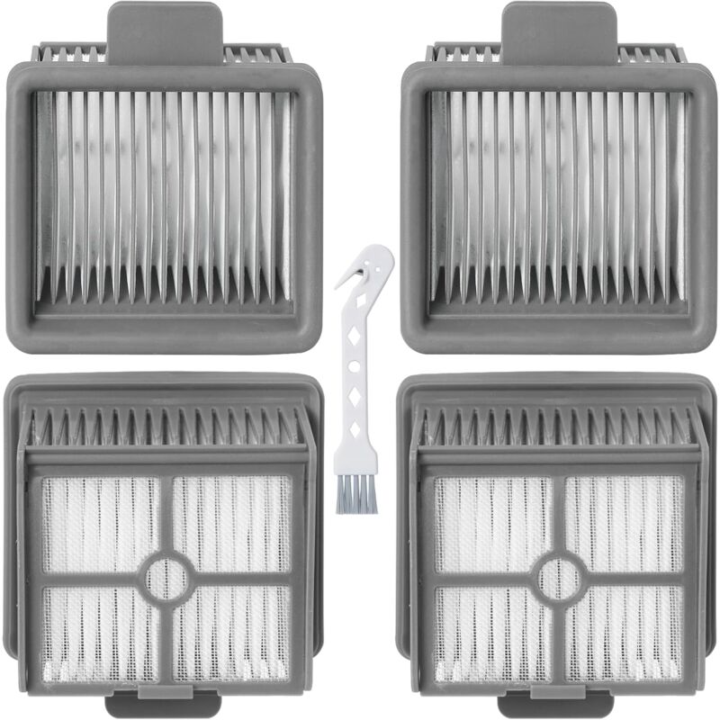 4 HEPA-Filter accessoires de pour Dreame H11 / H11 max / H12 / H12 Core / H11 Core aspirateur eau et poussière,4 filtres + 1 brosse tête d'oie