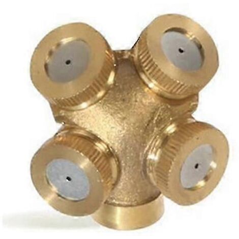 4 Holes Professional Misting Nozzle Brass Spray Fogger Nozzles Garden Sprinklers Water Hose Connector Connector For