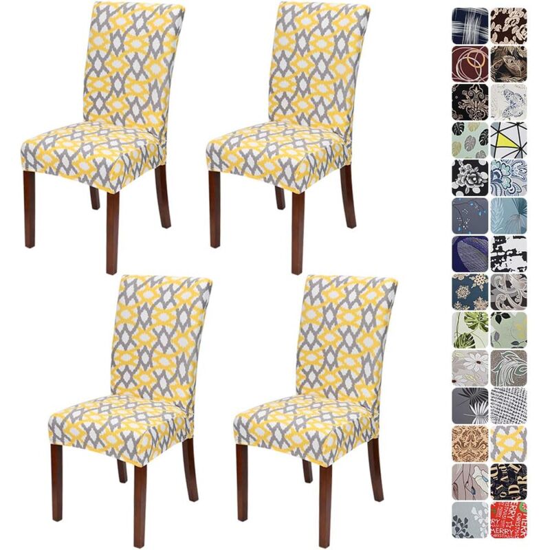 Linghhang - 4 housses de chaise universelles, faciles à nettoyer et durables, pour les hôtels, les fêtes, la maison, les restaurants, les cuisines b