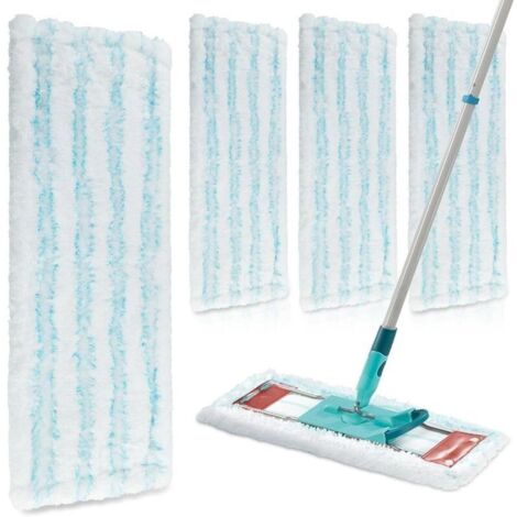 4 housses de serpillère pour serpillère Leifheit Profi XL Micro Duo/Profi XL Cotton Plus, housse de rechange pour serpillière Leifheit, système à 2 fibres, housses en microfibres efficaces, forte élim