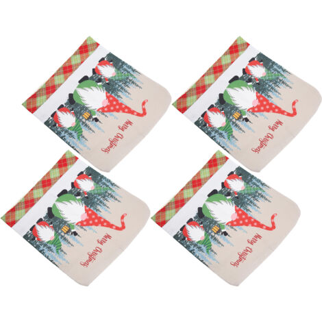 4 housses extensibles pour chaises motif Père Noël, lot de 4 - Décoration festive de Noël
