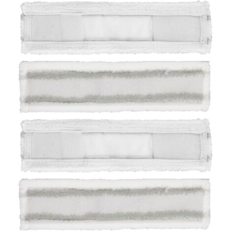 4 Housses Microfibre, 25,5x6,8cm, Accessoire Nettoyage Vitres, Compatible Kärcher WV1 WV2 WV5, Usage Domestique