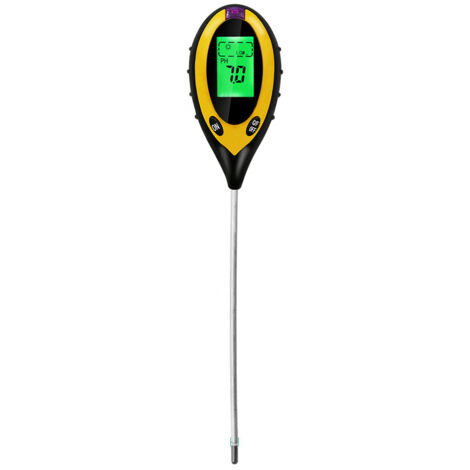 4-in-1 Digitaler Bodenanalysator  Misst pH-Wert, Feuchtigkeit, Temperatur und Lichtintensität  Integriertes Drehrad  Für Topfpflanzen, Anpflanzung, Gartenarbeit, Felder und Gewächshäuser
