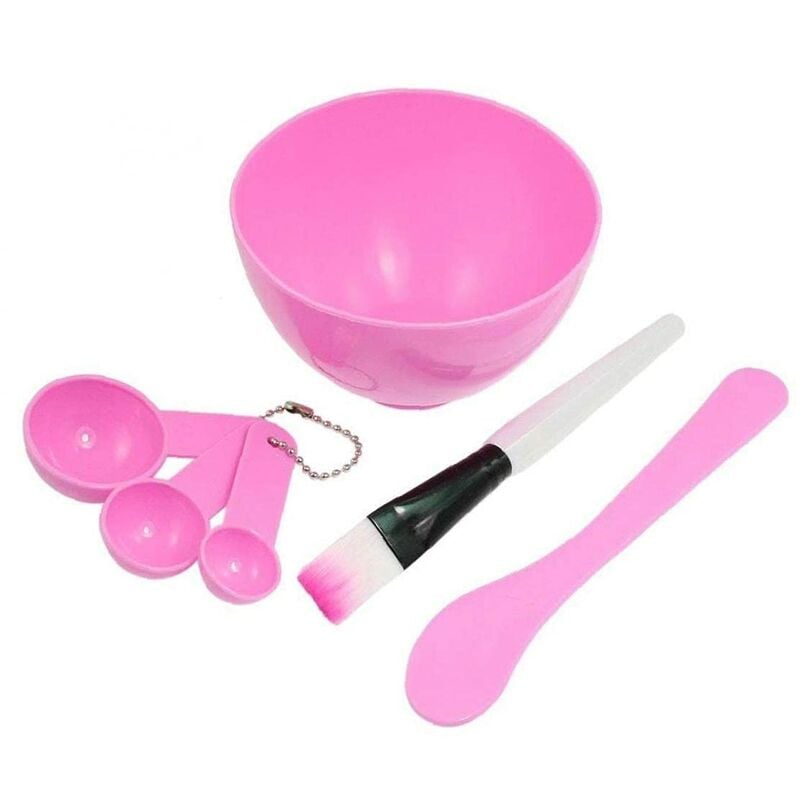 4 in 1 Face Mask Bowl Set diy Face Mask Blending Tool Kit for Women Girls (Pink)