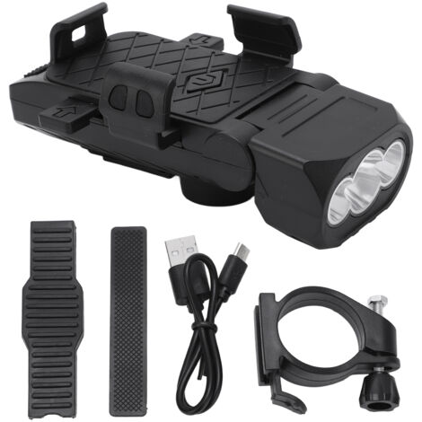 4-in-1 Fahrradlicht mit Powerbank, Hupe und Handyhalterung für Nachtfahrten