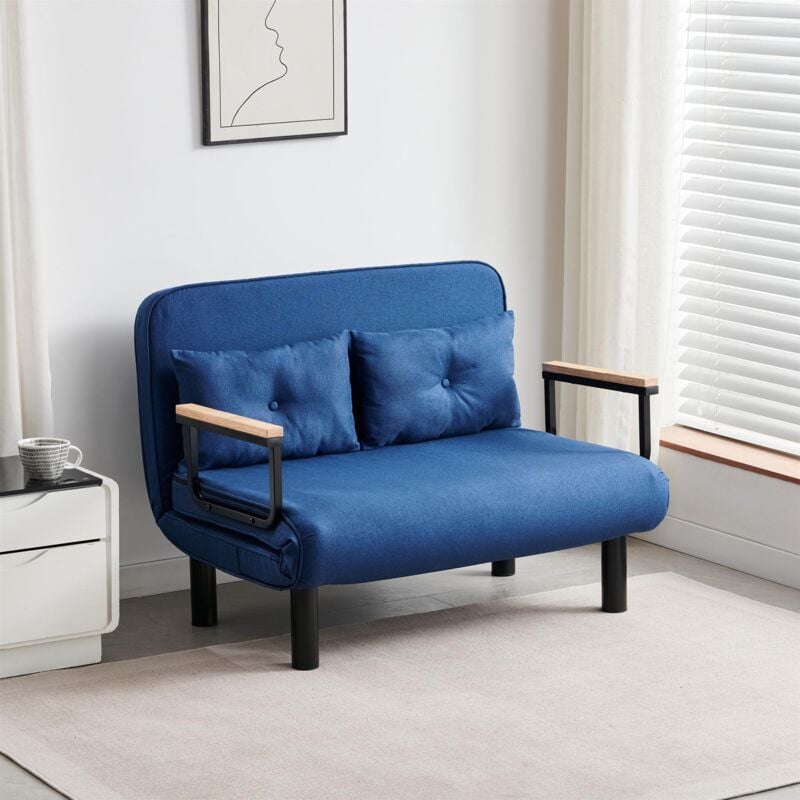 4 in 1 Folding Sofa Bed Convertible Lounge Sleeper Chair with Adjustable Backrest and Large Cushion, Sleeper Recliner Armchair for Living Room,