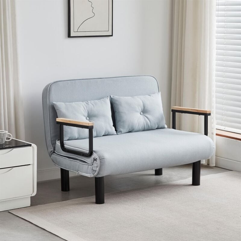 4 in 1 Folding Sofa Bed Convertible Lounge Sleeper Chair with Adjustable Backrest and Large Cushion, Sleeper Recliner Armchair for Living Room,
