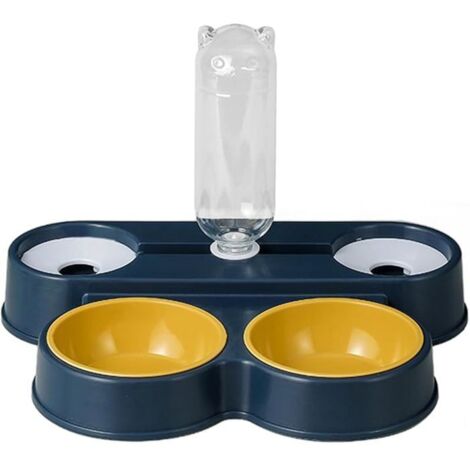 4-in-1 Food and Water Station for Cats and Dogs - Dual Dispenser, Slow-Feeder Bowl, Pet Supplies