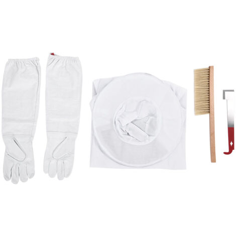 4 in 1 Professional Beekeeping Protective Accessories Set Upper Garment Gloves HivE tool Brush