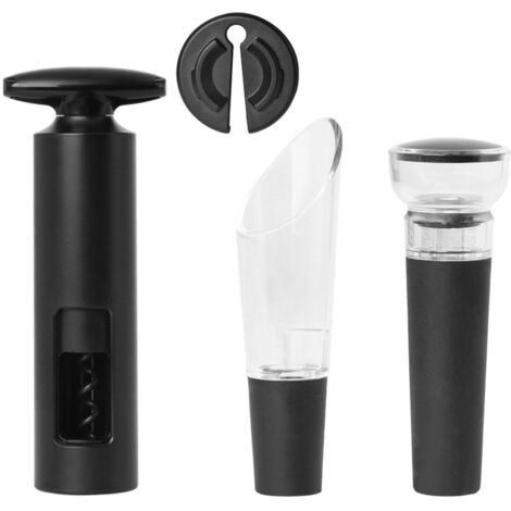 4-in-1-Set: Manueller Flaschenöffner, Folienschneider, Weinausgießer, Flaschenverschluss-Entferner, Korkenzieher – tragbar für Zuhause, Partys, Bars und Restaurants