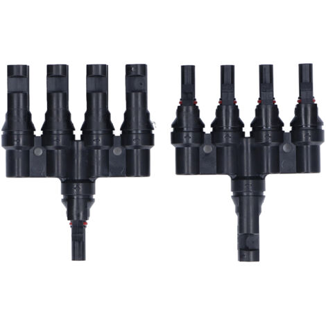 4-in-1 T-förmiger Photovoltaik-Stecker, Stecker/Buchse-Paar, 50-A-Kabelverteiler aus Messing