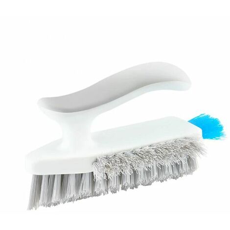 1pc Blue&white Stiff Bristle Cleaning Brush With Handle, Thickened