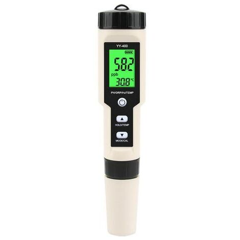 4-in-1-Wasserqualitätsmessgerät, pH-Wert/ORP/Wasserstoffgehalt/Temperatur, Schutzart IP67, ABS-Material, schwarz/weiß