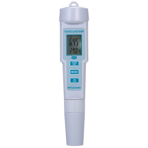4 In 1 Wasserqualitat Tester Ph / Ec / Tds / Temperatur-Messgerat Ip55 Wasserdicht Automatische Abschaltung Der Hintergrundbeleuchtung Display-Tester Weiß Ph-686