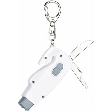 4 in 1 Window Breaker Seat Belt Cutter Safety Escape Tool Car Keychain Portable Tools for Underwater Land with Airbag Needle, Static Discharger