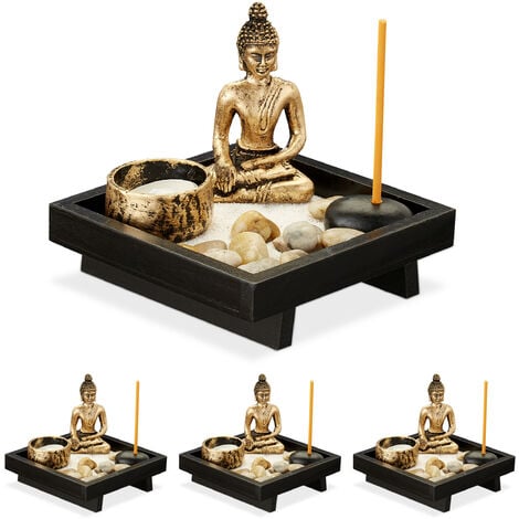 Set de 4 velas decorativas de Buda para meditación y relajación